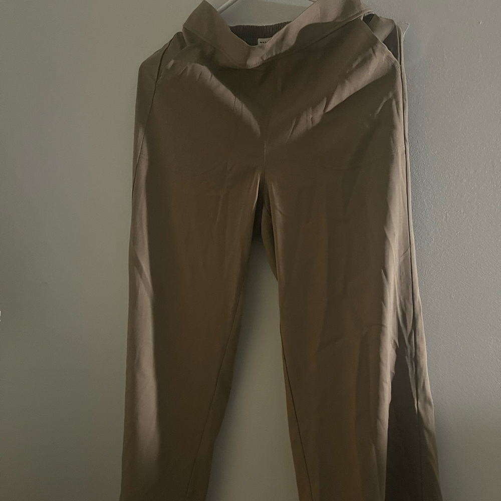 Max Studio Faux-Leather Skirt in Taupe